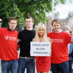 Sons of Dermot Morgan with model Tiffany Stanley. Photo: Sasko Lazarov/Photocall Ireland