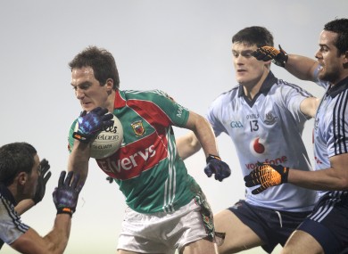 Mayo's Alan Dillon against Dublin in a league meeting earlier this year.