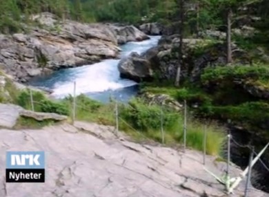 A view of the area where Colm Johnson entered the water