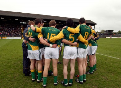 The Meath players before a league game this year. Who will be in charge of them for 2013?