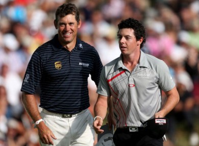 Old pals? Lee Westwood and Rory McIlroy.