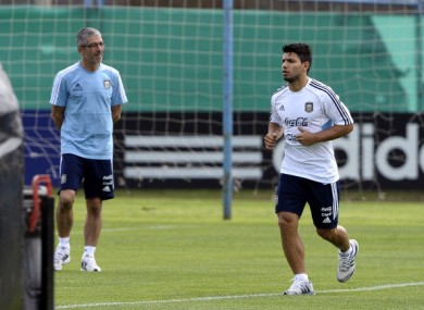 Aguero reported for duty with Argentina.