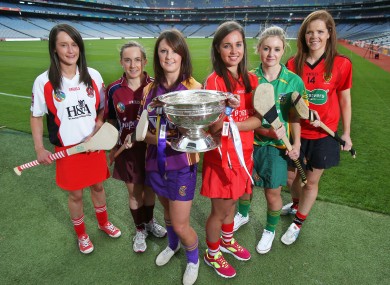 (left) Intermediate finalists, Sinead Cassidy, Derry, and Collette Gill, Galway. (centre) Senior finalists, Karen Atkinson, Wexford, and Julia White, Cork. (right) Junior finalists, Jane Dolan, Meath, and Fionnuala Carr, Down.