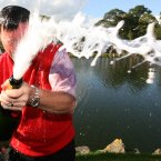 2006: European captain Ian Woosnam sprays champagne.