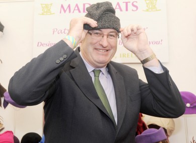 Phil Hogan trying on 'Mad Hats' at the Ploughing Championships this week.