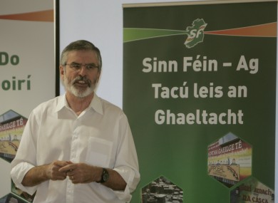 Gerry Adams at the Sinn Féin parliamentary party meeting in north Dublin today
