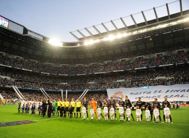 Spurs line up before their 4-0 quarter-final defeat last year.