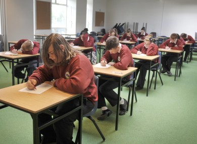 Students sitting their Junior Certificate exam