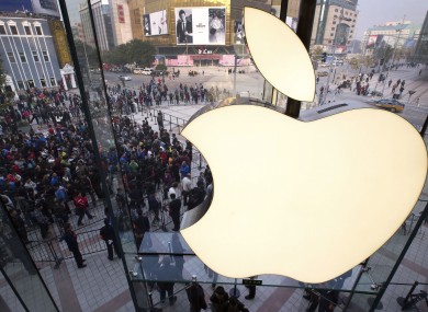 The newly-opened Apple Store in Wangfujing shopping district in Beijing last Saturday.