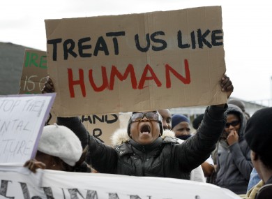 Asylum seekers protest at Mosney centre in 2010 (File photo)