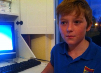 Caolan at his computer.