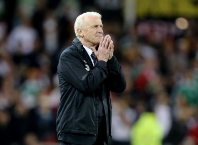 Giovanni Trapattoni watches on as Ireland are humiliated by Germany.