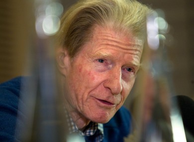 Sir John Gurdon at a press conference in central London after the announcement that he had been awarded the Nobel Prize for Medicine.