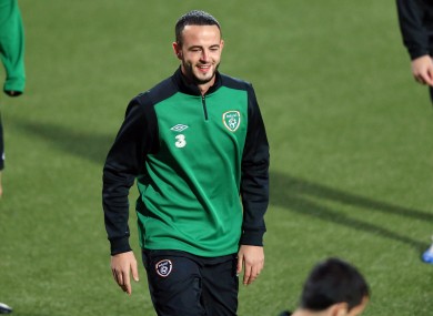 Marc Wilson training yesterday.