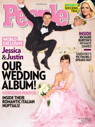 A photo from Justin and Jessica's wedding. Not pictured: Poor people.