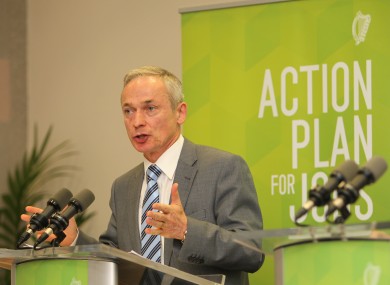 Minister for Jobs Richard Bruton at the publication of the third report on Action Plan for Jobs last week.