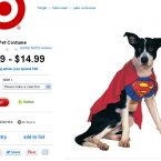 Some dogs wish they could be your hero, baby. With this costume, little Larry can be a superhero in his own mind, even if he's more likely to poo behind the couch.
Via <a href=