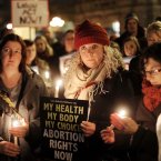 Members of the public, including (LtoR) Finola Mohan, Claire Hawkins and Karen McCormack gathered outside Leinster House this evening calling for legislation to be introduced to deal with the issue of abortion after the death of Savita Halappanava.
Photo: Laura Hutton/Photocall Ireland
