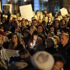 Members of the public gathered outside Leinster House this evening calling for legislation to be introduced to deal with the issue of abortion after the death of Savita Halappanavar.
Photo: Laura Hutton/Photocall Ireland