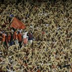 Argentina's Independiente fans cheer during a Copa Sudamericana soccer match against Chile's Universidad Catolica in Buenos Aires, Argentina. (AP Photo/Victor R Caivano)