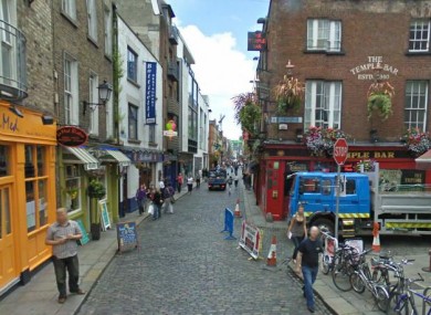 Essex Street in Temple Bar, Dublin.