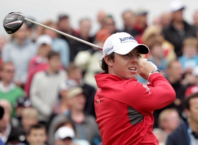 Rory McIlroy tees off at the 2012 Irish Open.