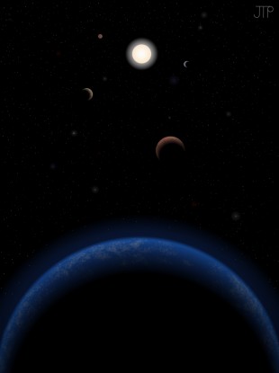 Artist’s impression of the Tau Ceti system