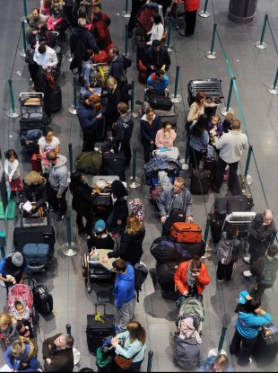 Passengers at Dublin Airport's Terminal 2.