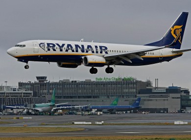A Ryanair plane landing at Dublin Airport (File photo)