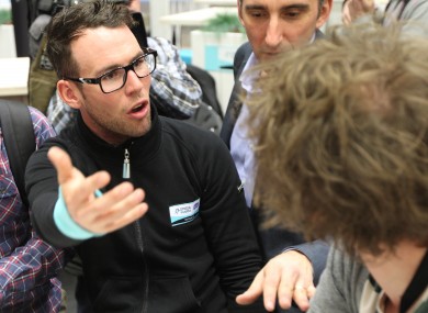 British cyclist Mark Cavendish gets angry as a journalist asks a question about cyclist Lance Armstrong, during the Omega Pharma Quick Step cycling team presentation, in Ghent, Belgium.