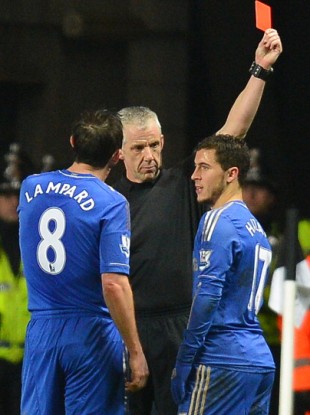 Hazard was dismissed at the Liberty Stadium.