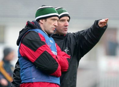 Kildare manager Kieran McGeeney with selector Jason Ryan.