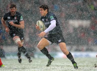 Leicester Tigers' Anthony Allen makes a break.