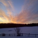 Streaking clouds are colored by the sunrise in Calais, Vt.(AP Photo/Toby Talbot)