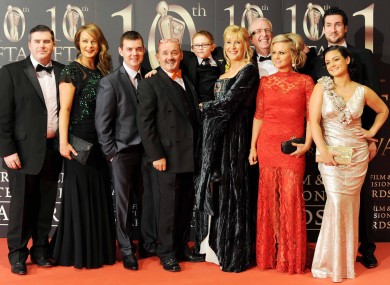 Brendan O'Carroll and his family arrive at the Convention Centre in Dublin for the 10th annual Irish Film and Television Awards