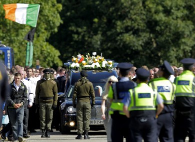 Mourners at the funeral of Alan Ryan in north Dublin last year