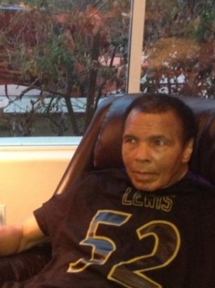 Ali watching the Super Bowl yesterday.