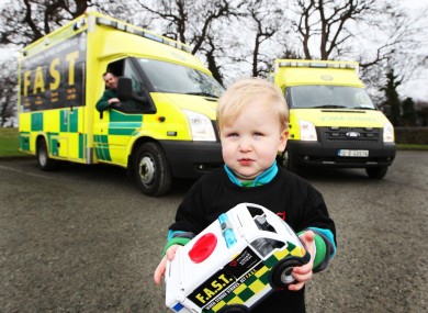 Karl Macken (2) helps launch a stroke awareness campaign last month.