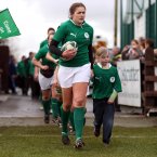 Irish captain Fiona Coghlan was determined to get one over the English. ©INPHO/Dan Sheridan