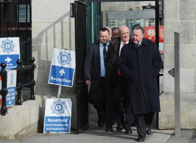 GRA representatives, including general secretary PJ Stone (right), after meeting with the Garda Commissioner at Garda HQ