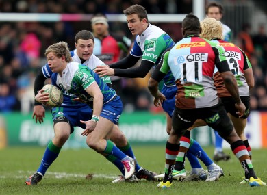 Kieran Marmion and Robbie Henshaw attack Harlequins.