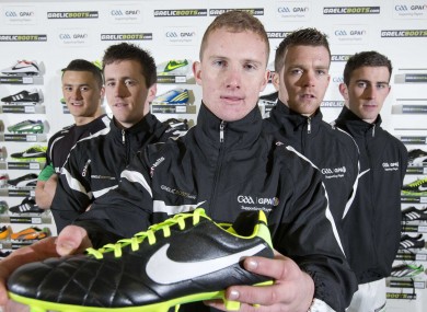 Ciaran Kilkenny at yesterday's launch of gaelicboots.com