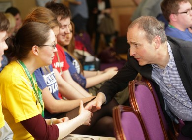 Party leader Micheál Martin pictured at the Ógra Fianna Fáil National Youth Conference today.