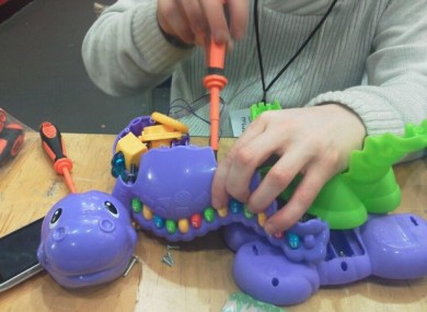 A participant in the 2012 Science Day Hack participating