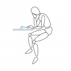 Most people don't have an elevated display for tablets, so they lean back or hunch over. This position can lead to back and neck pain.