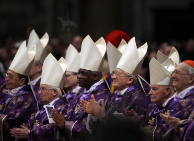 Cardinals - from whose ranks the next pope will be chosen - at the Vatican.