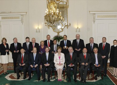 The Ministers in the 31st Dail receiving their seal of office at a ceremony in Áras an Uachtaráin (file photo)