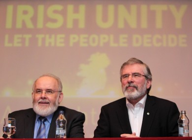 Francie Molloy with party president Gerry Adams last month.