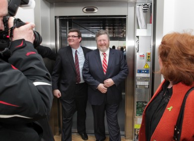 Lost in a lift: James Reilly emerges relatively unscathed.
