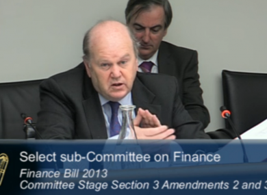Michael Noonan speaking to the select sub-committee on finance yesterday